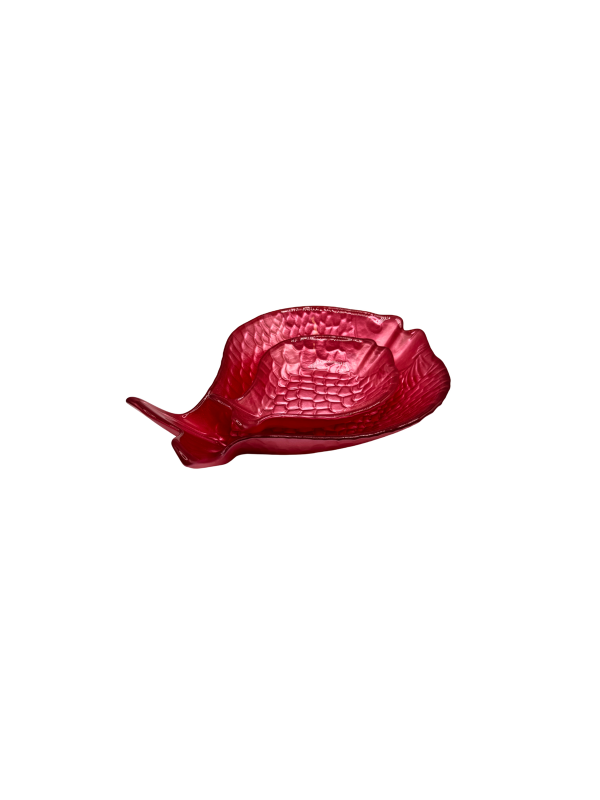 Coupelle Poisson en Verre Rouge – Petit Modèle
