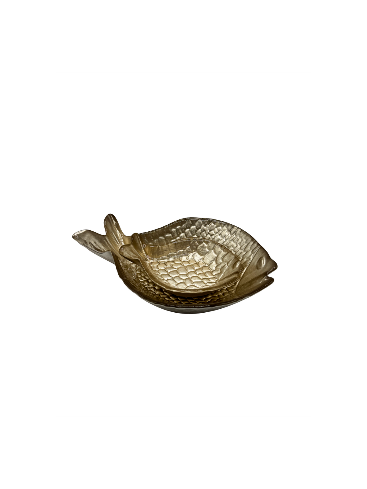 Coupelle Poisson en Verre Ambre – Grand Modèle
