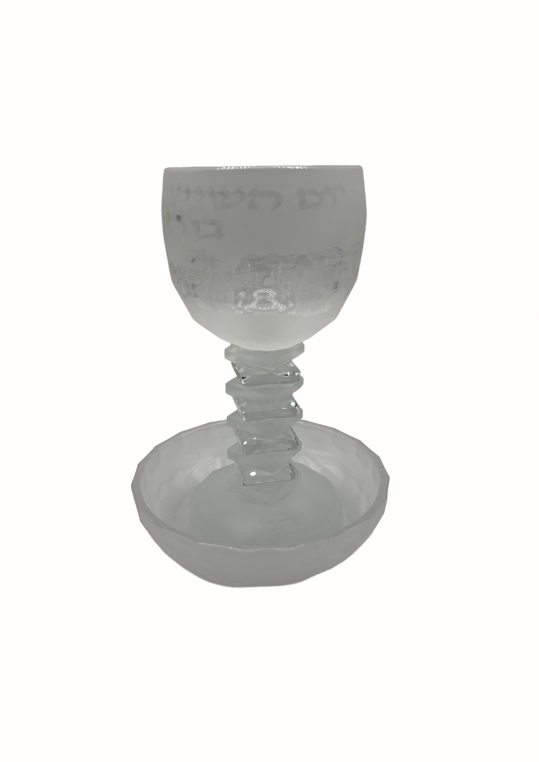 Verre de kiddouch avec coupelle mat