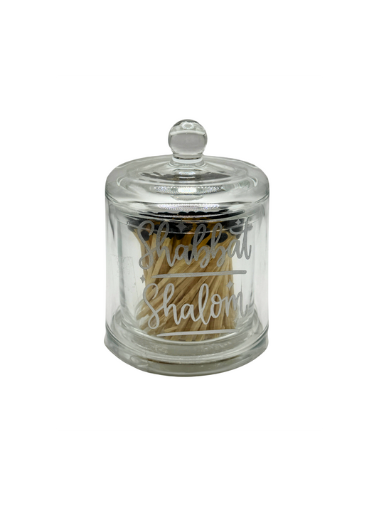 Pot à Allumettes « Shabbat Shalom » Argenté