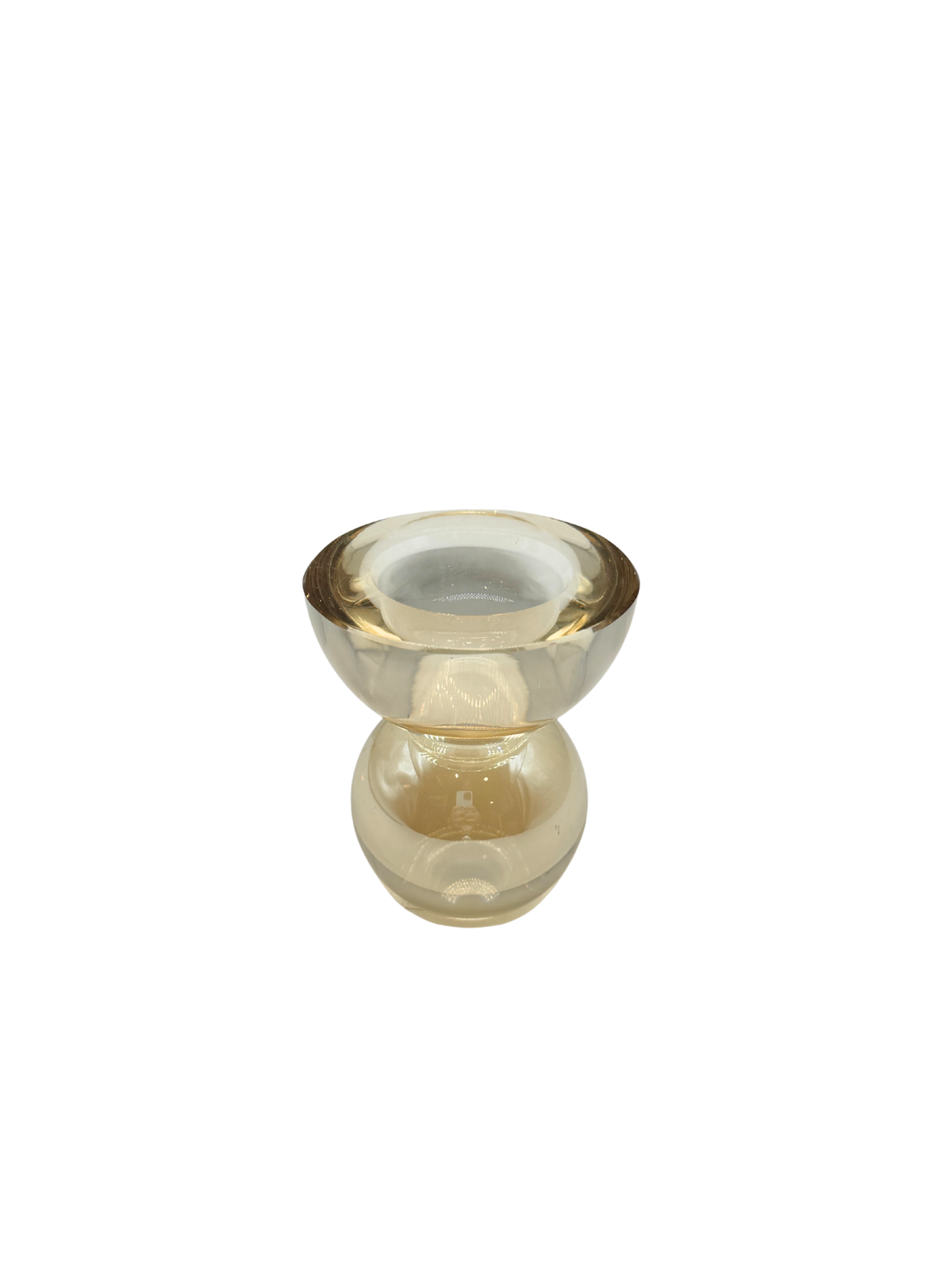 Lot de 2 Bougeoirs en Verre Dorée