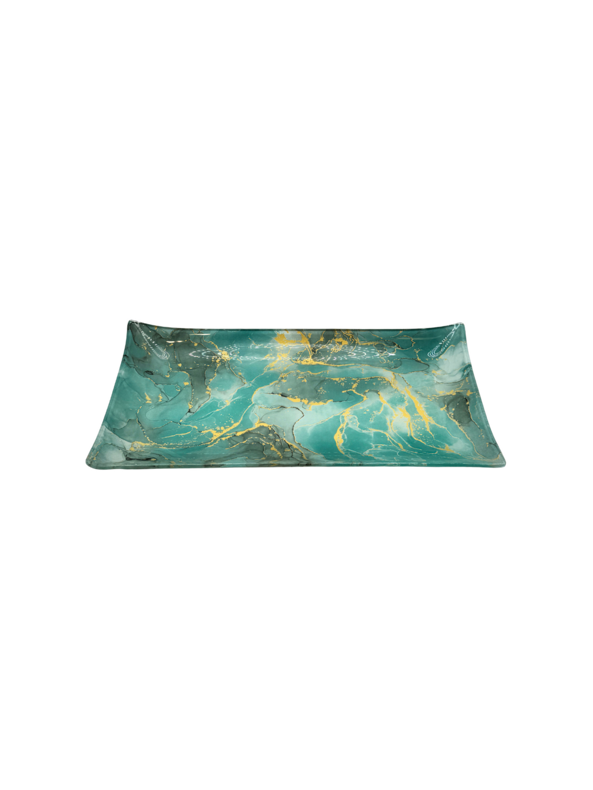 Plateau rectangulaire marbré