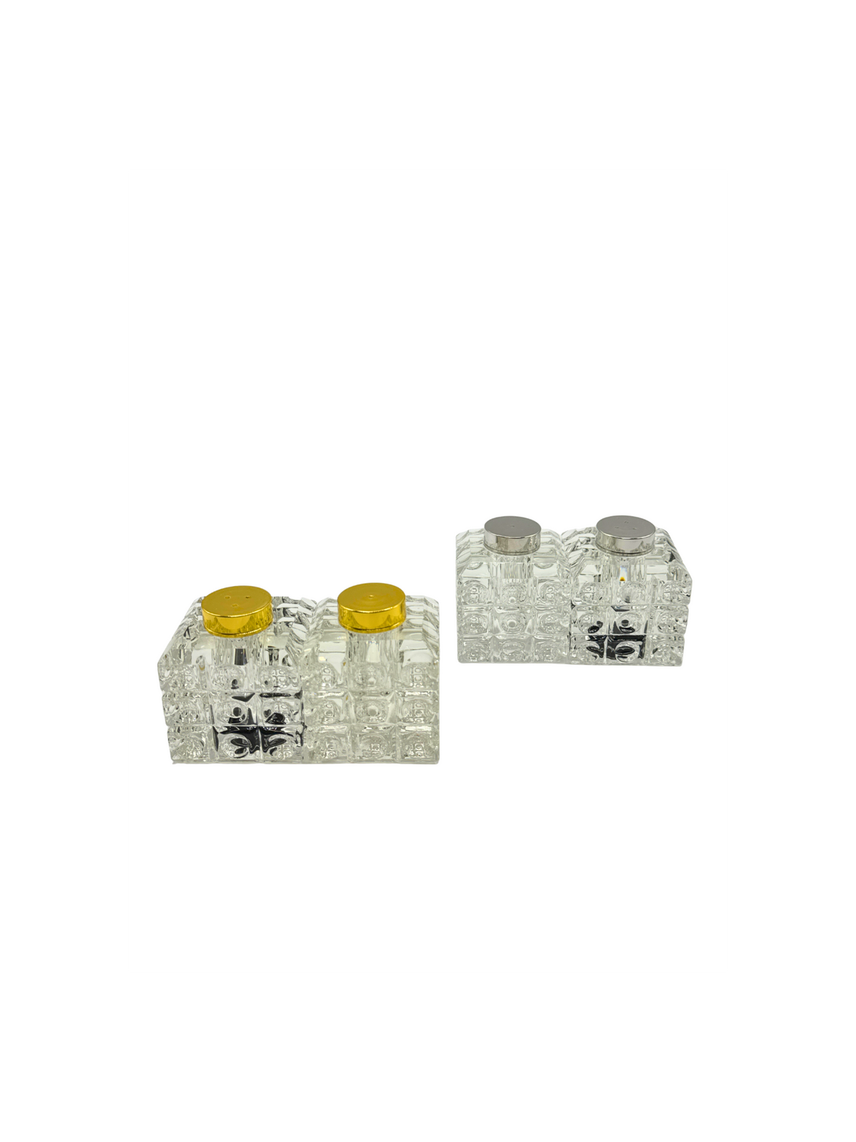 Salière & Poivrière en Cristal Élégance Argenté