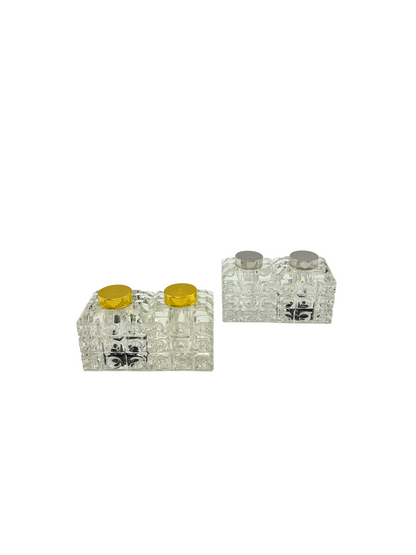 Salière & Poivrière en Cristal Élégance Argenté