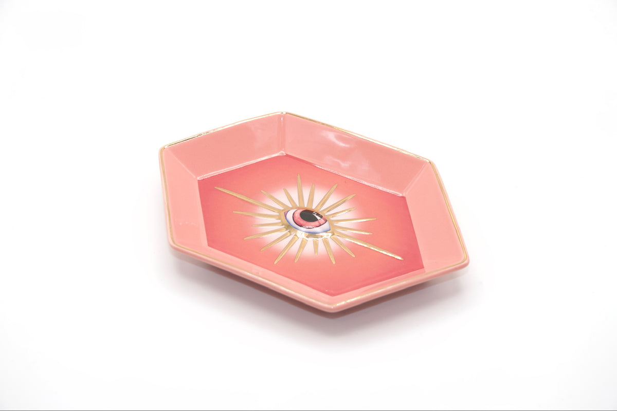 Coupelle Hexagonale Œil Rose