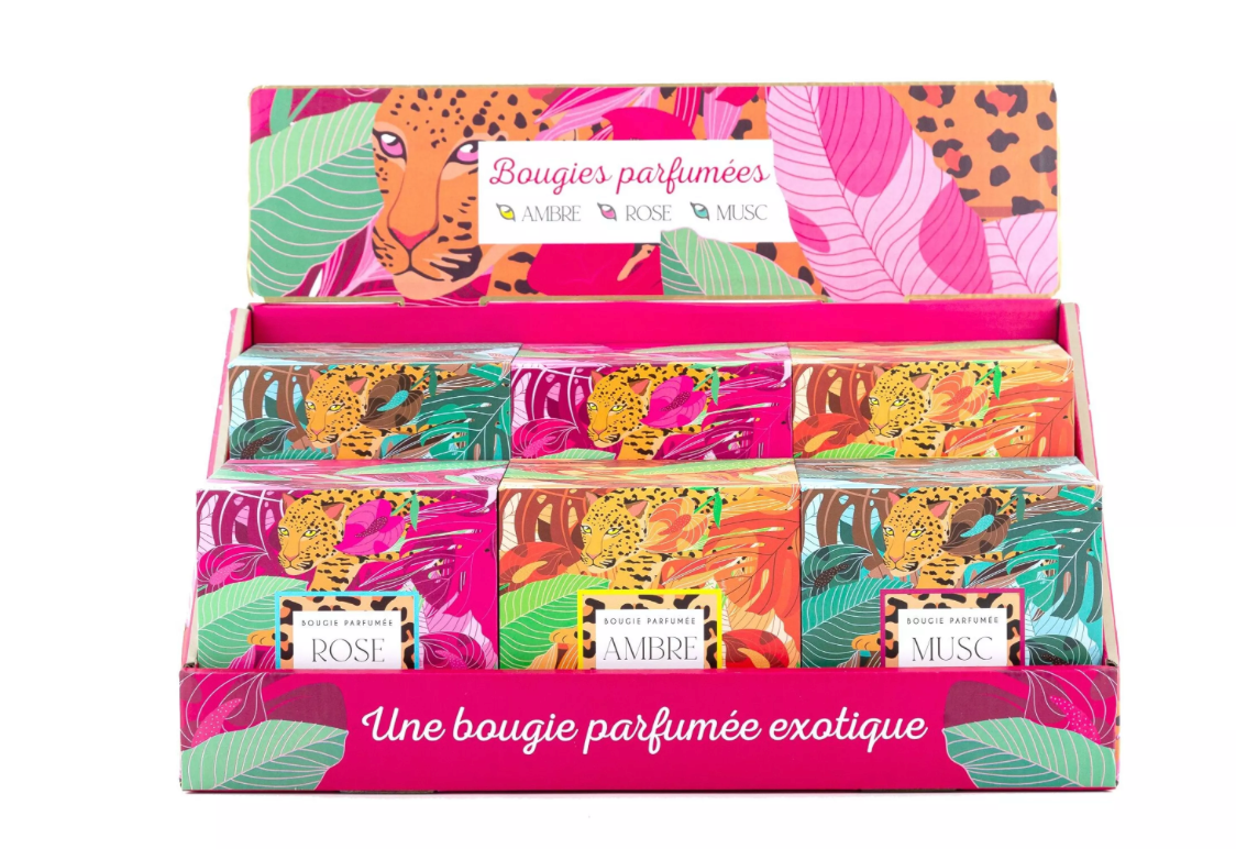Bougies Parfumées Léopard et Fleurs