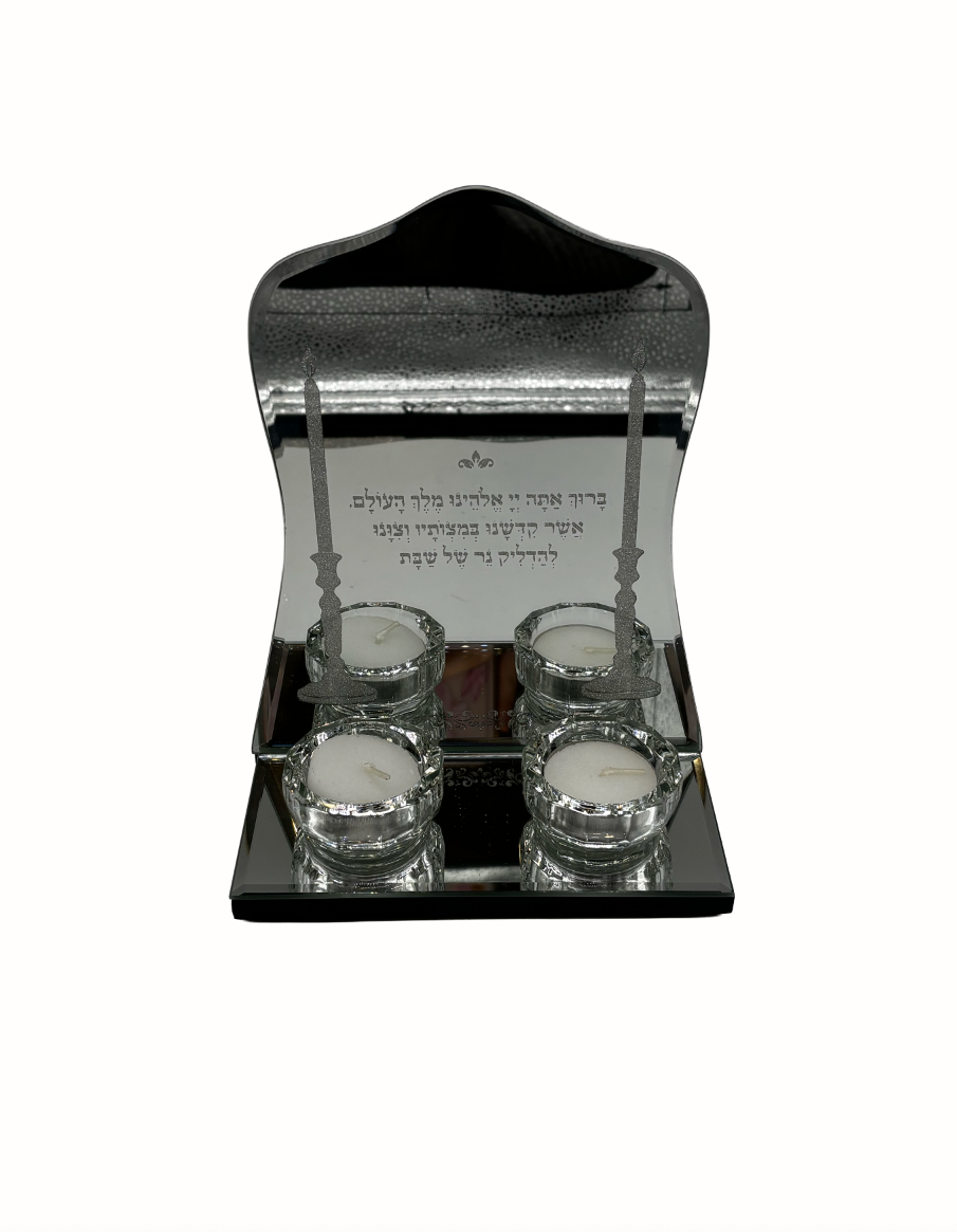 Bougeoir double en miroir