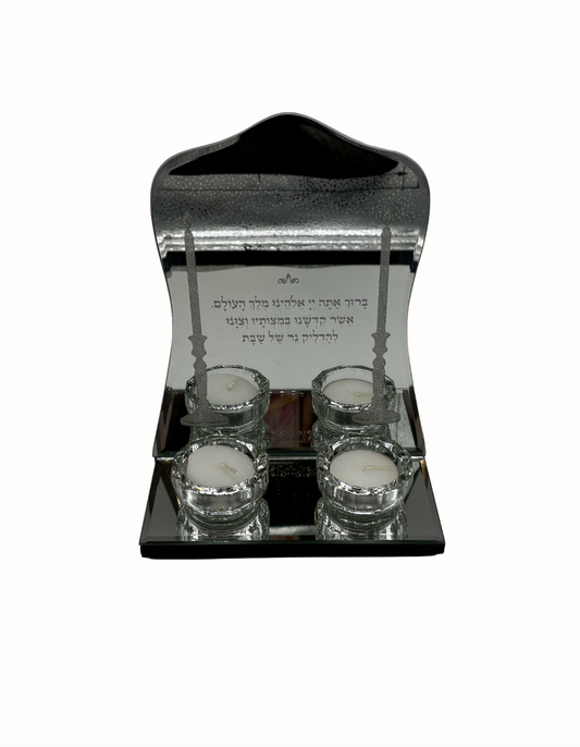 Bougeoir double en miroir