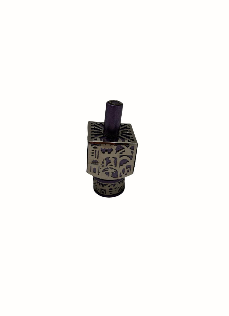 Toupie décorative argentée et violette