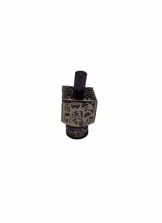 Toupie décorative argentée et violette