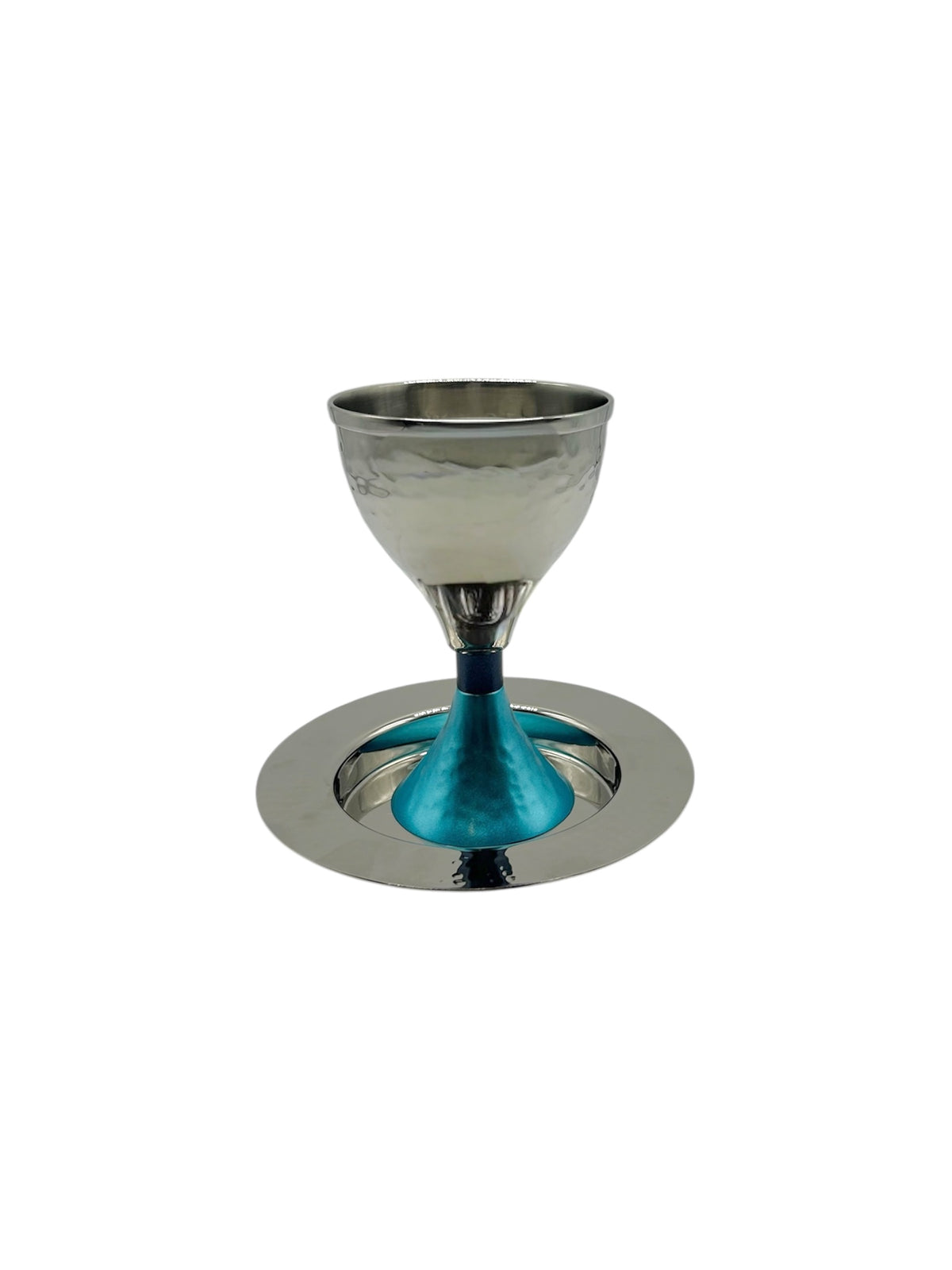 Verre de Kiddoush - à Pied Bleu et à Bande Bleu