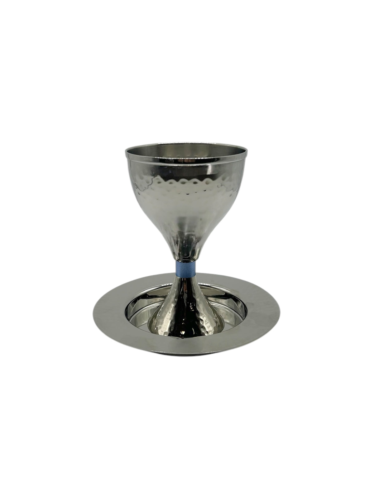 Verre de Kiddoush - à Pied Bleu et à Bande Bleu