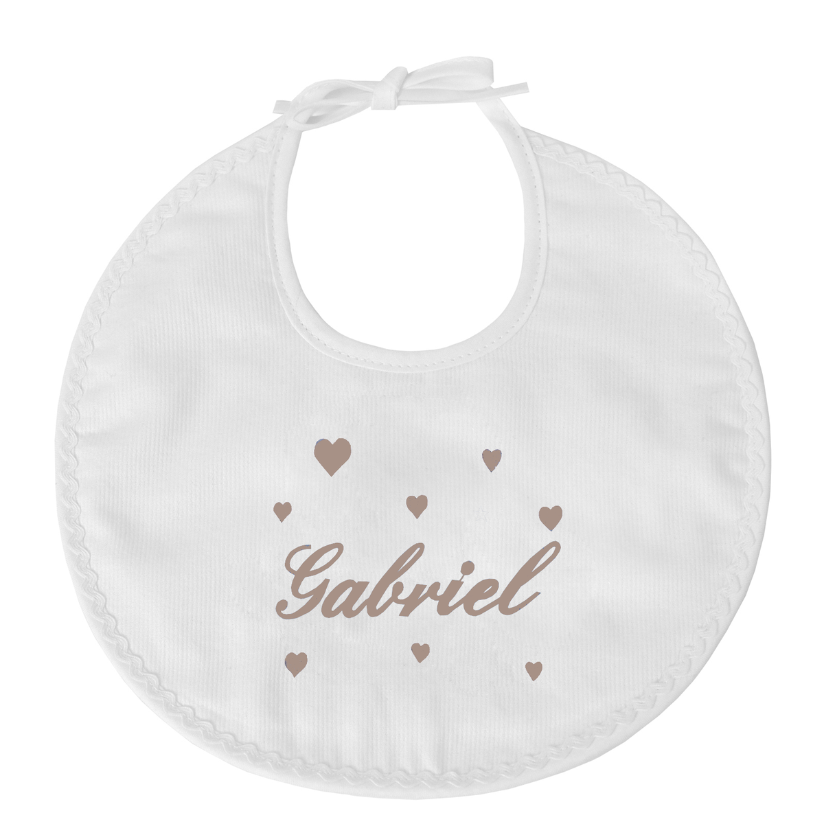 Bavoir Croquet Broderie Coeur