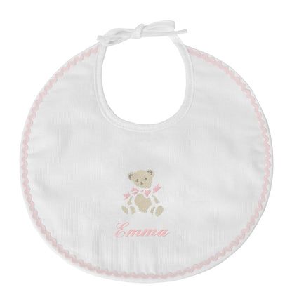 Bavoir Croquet Broderie Ours