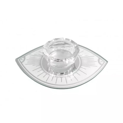 Bougeoir Ovale Œil Argent Miroir