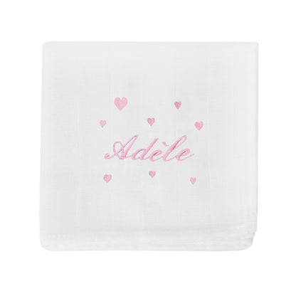 Lange pour bébé Broderie Coeur