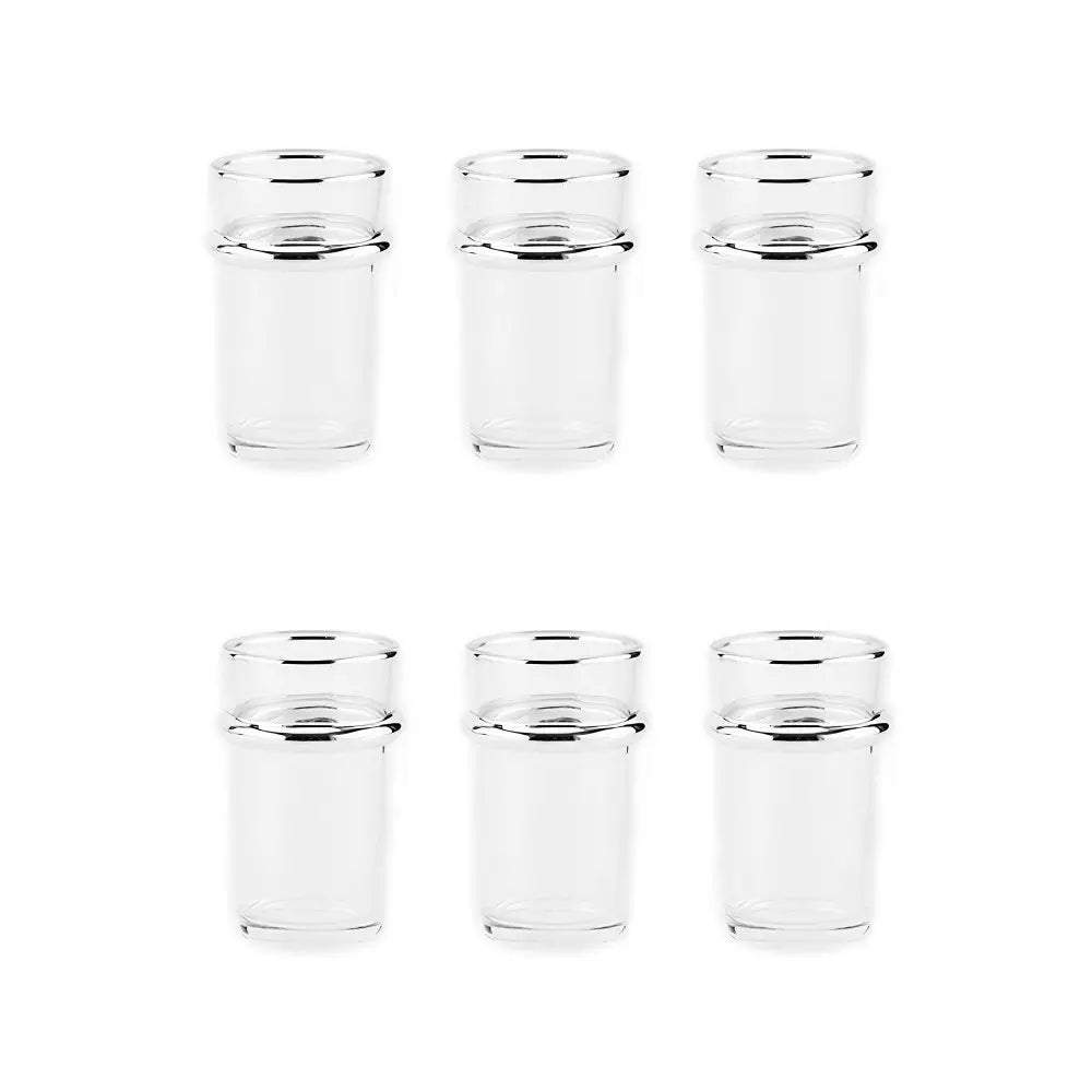 Verres à Thé en Verre avec Bords Argentés - Lot de 6