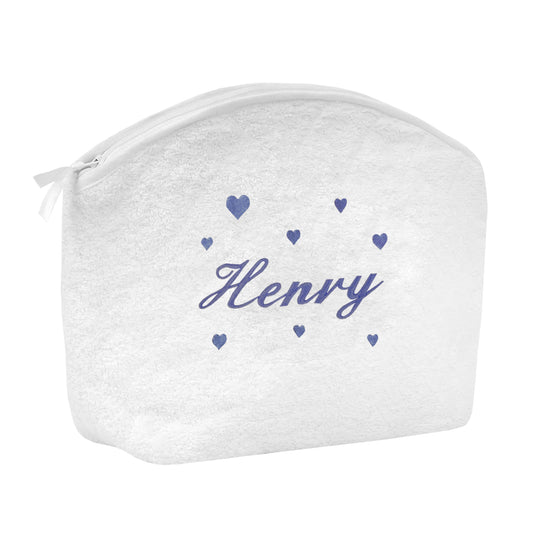 Trousse de toilette éponge Broderie Coeur