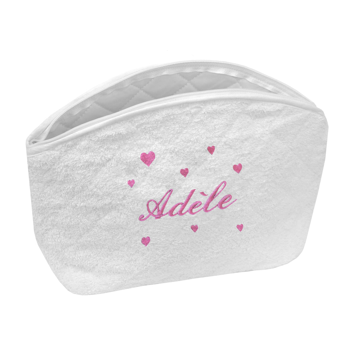 Trousse de toilette éponge Broderie Coeur