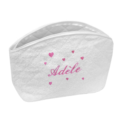 Trousse de toilette éponge Broderie Coeur