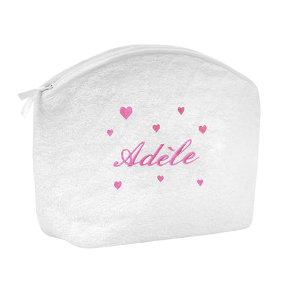 Trousse de toilette éponge Broderie Coeur