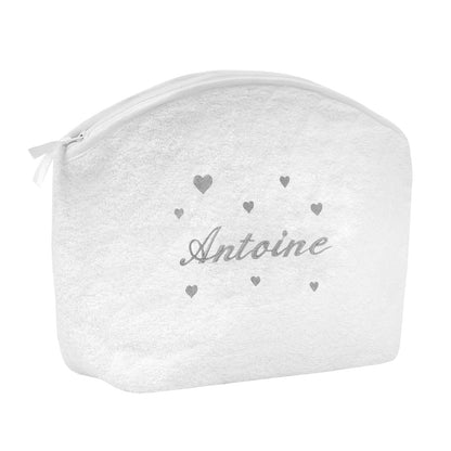Trousse de toilette éponge Broderie Coeur