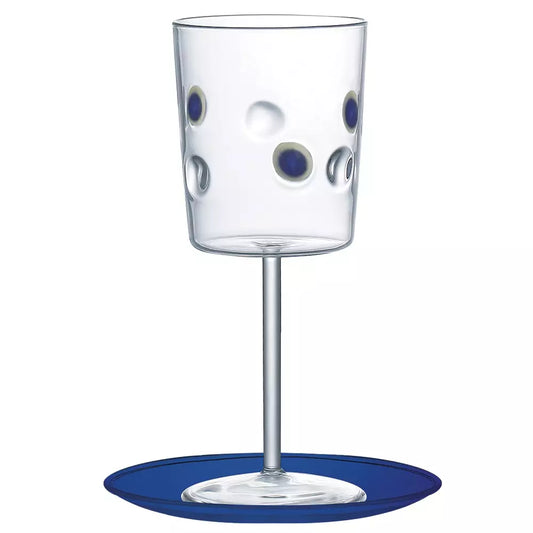 Verre de Kiddoush avec oeil bleu